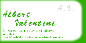 albert valentini business card